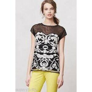 Anthropologie Cybele Tulle Blouse By Odille Archival Collection, RARE Size M